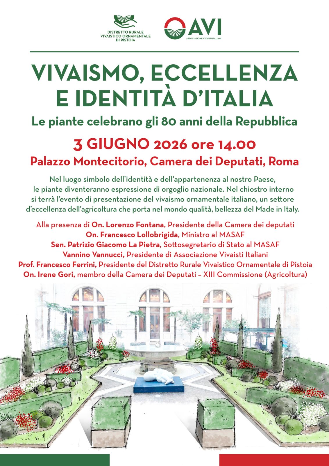 Vivaismo, eccellenza e identità d’Italia: Alberto Giuntoli a Palazzo Montecitorio il 3 giugno